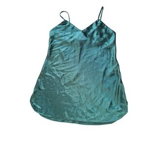 Vintage Beth Michaels Silky Satin Green Chemise Babydoll JC Penney Lingerie Sz L